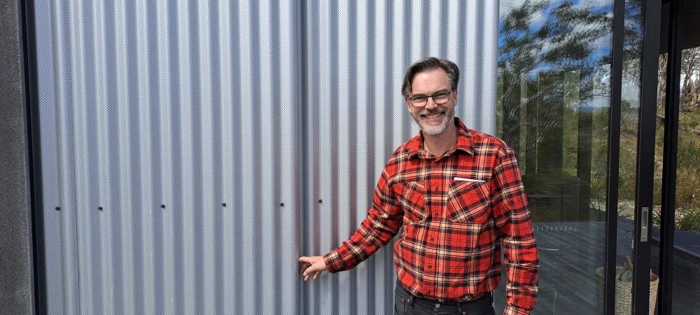 Architect Simon Anderson at his Blue Mountains home Architect Simon Anderson at his Blue Mountains home