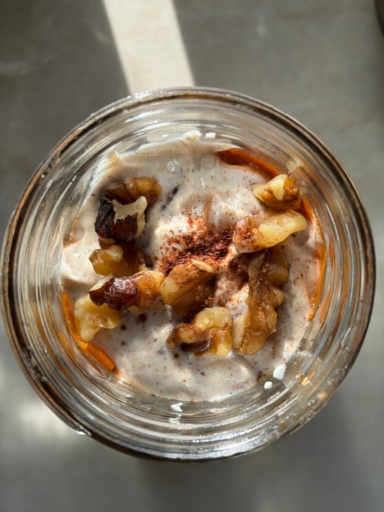 Antioxidant-rich Carrot cake overnight oats 