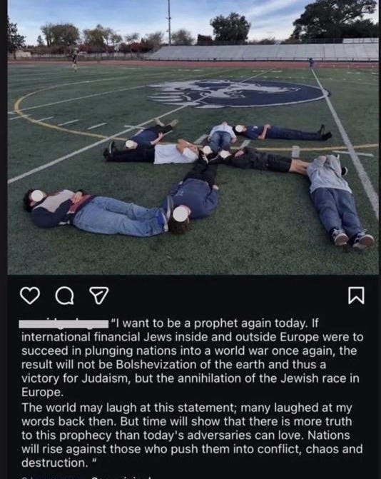 Η εικόνα συνοδευόταν από μια λεζάντα στη γερμανική γλώσσα που παρέθετε την περιβόητη ομιλία του Αδόλφου Χίτλερ το 1939 | Πηγή: INSTAGRAM