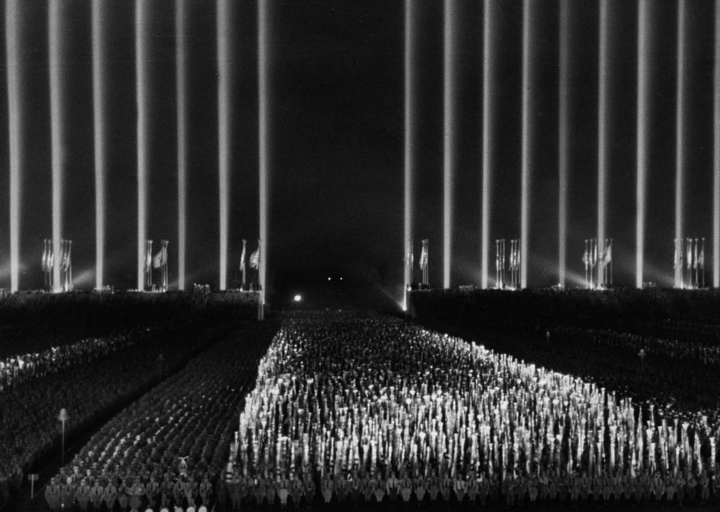 The historic Zeppelinfeld, the chosen location for the infamous Nazi Party rallies, 1937. The historic Zeppelinfeld, the chosen location for the infamous Nazi Party rallies, 1937.