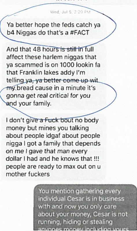 screenshots of texts
