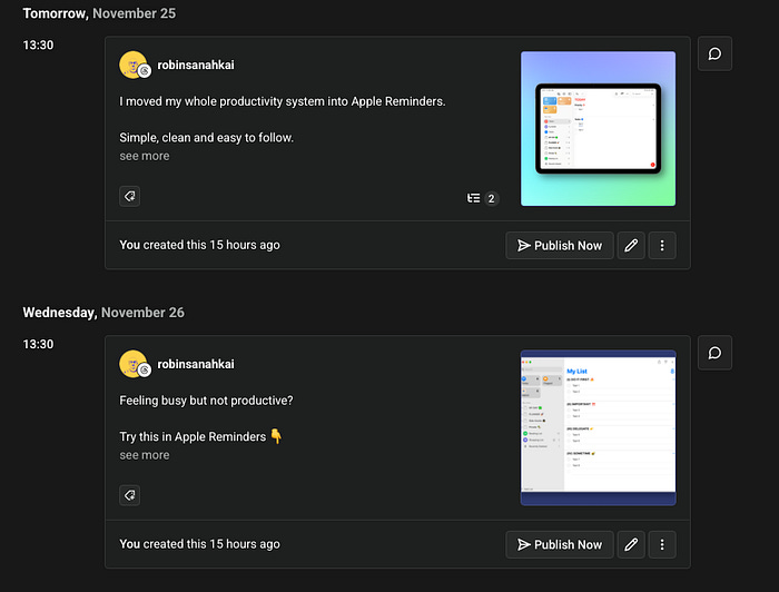 buffer threads posts qeue