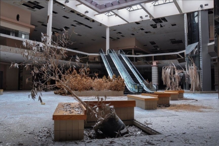 The abandoned interior of Rolling Acres Mall in Ohio.