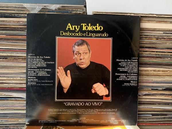 LP - Ary Toledo - Desbocado e Linguarudo - Disco muito