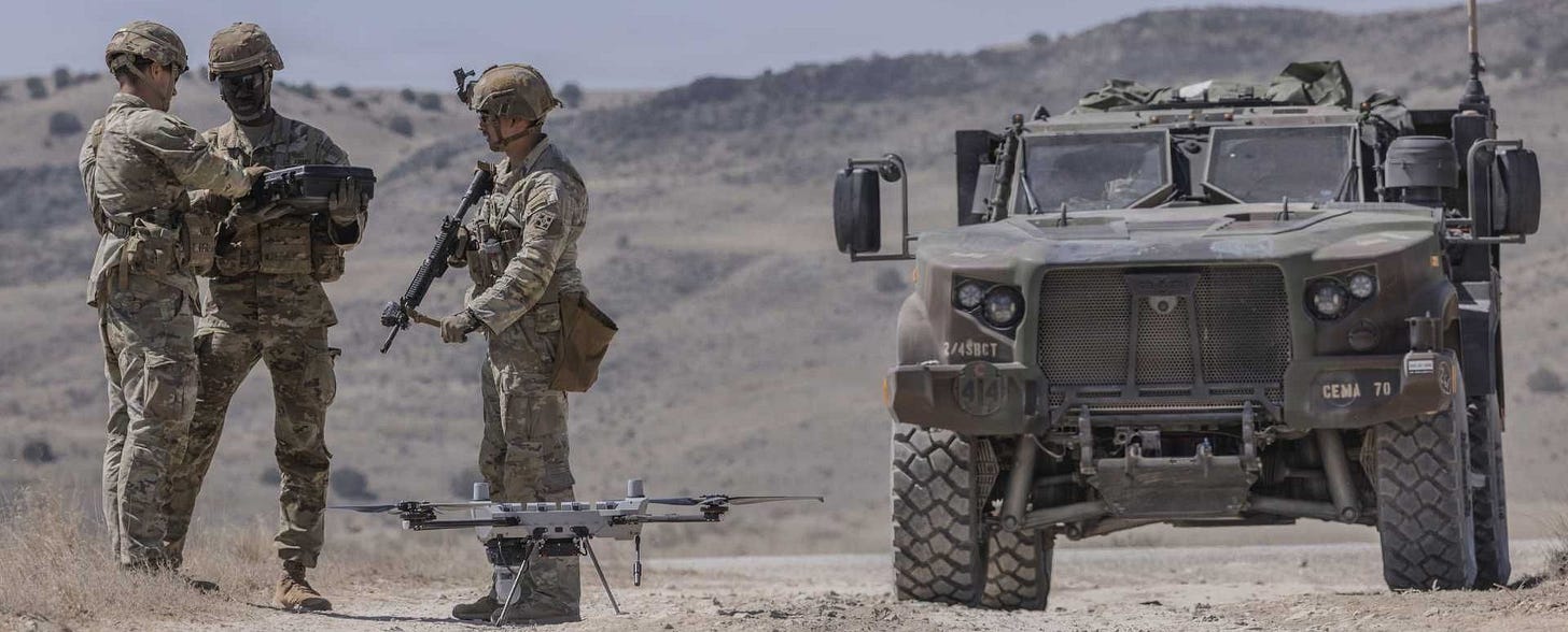 U.S. Army soldiers assigned to the 4th Infantry Division operate a C-100 unmanned aerial system during Exercise Ivy Mass at the Piñon Canyon Maneuver Site, Colorado, on May 15, 2026. The training demonstrated how tactical drones are integrated into the U.S. Army’s Next Generation Command and Control ecosystem to enhance sensor-to-shooter coordination and battlefield decision-making during large-scale combat operations. U.S. Army soldiers assigned to the 4th Infantry Division operate a C-100 unmanned aerial system during Exercise Ivy Mass at the Piñon Canyon Maneuver Site, Colorado, on May 15, 2026. The training demonstrated how tactical drones are integrated into the U.S. Army’s Next Generation Command and Control ecosystem to enhance sensor-to-shooter coordination and battlefield decision-making during large-scale combat operations.
