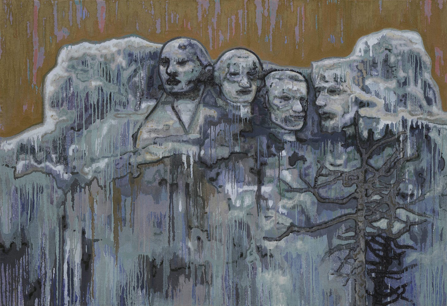 Sedrick Chisom The Primal Fathers were Angels to Some, But Demons to Others2024 Acrylic and spray paint on linen 132.1...