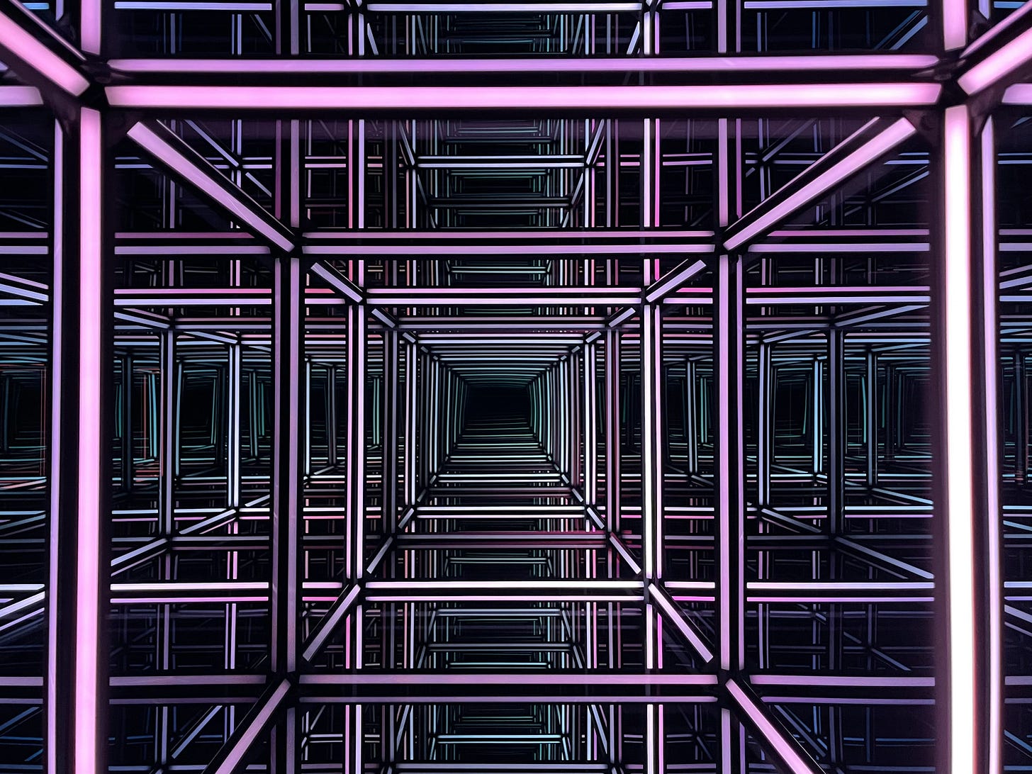 purple and black endless structure purple and black endless structure