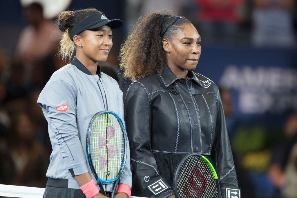 serena williams with naomi osaka at french open 2019 serena williams with naomi osaka at french open 2019