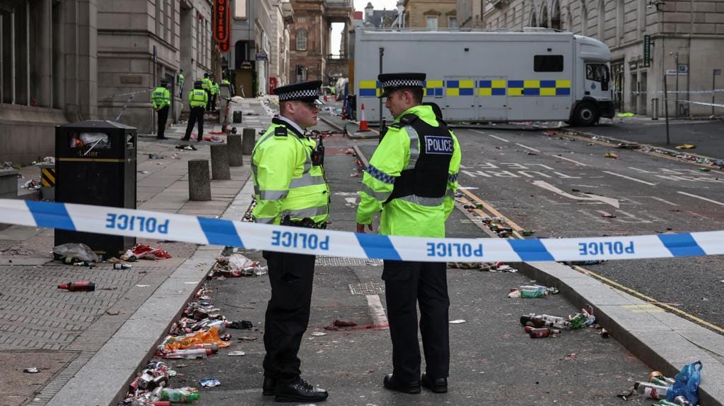 Police officers on Water Street