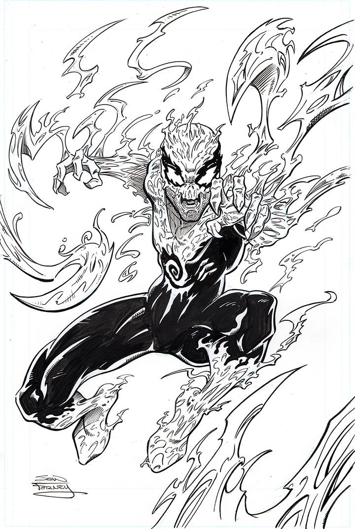 Black and white examples of commissions.