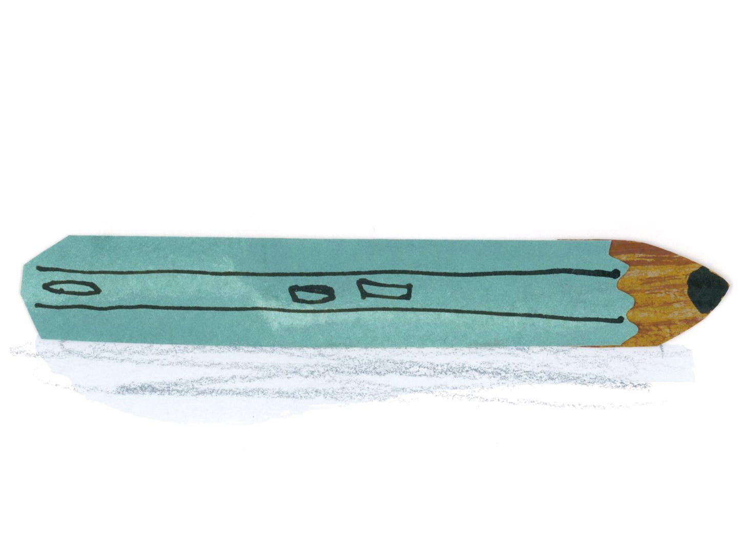 Collage image of hexagonal pencil