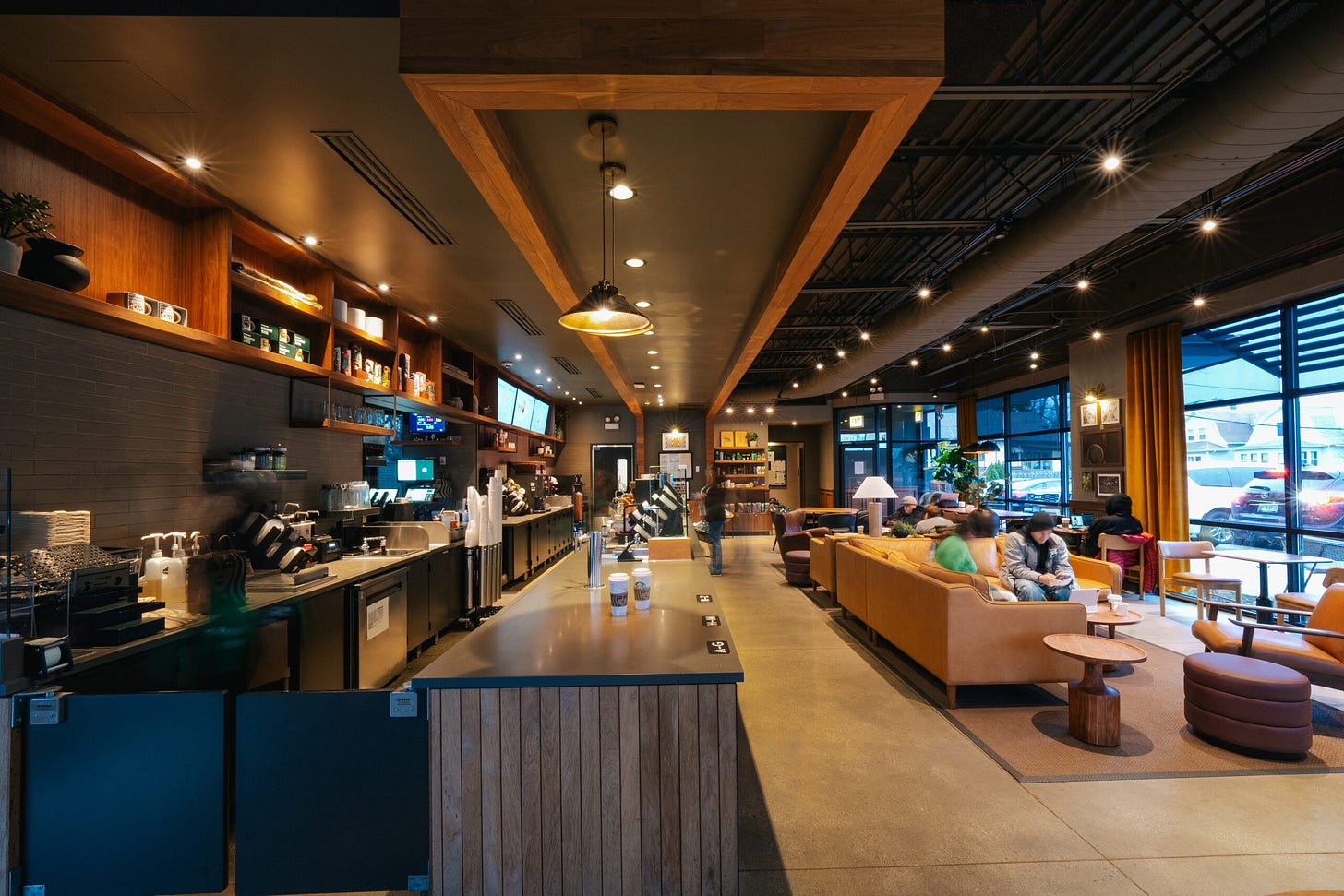 Starbucks coffeehouse interior Starbucks coffeehouse interior