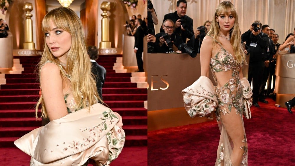 Jennifer Lawrence's Daring Givenchy Dress at Golden Globes 2026