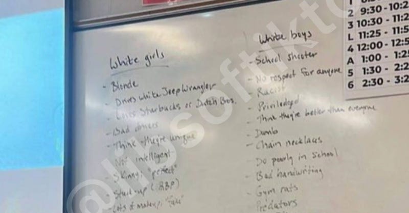 White kids described as 'predators' and 'school shooters' in Oregon high school classroom