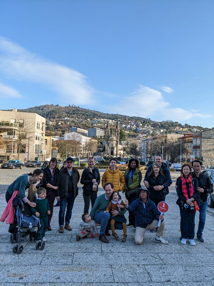 A group of travelers, and a case of fancy chocolates