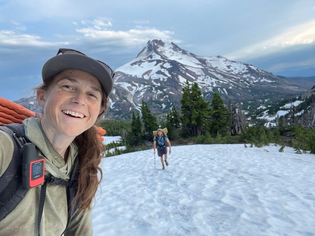 Renee and Jonas on the snow.