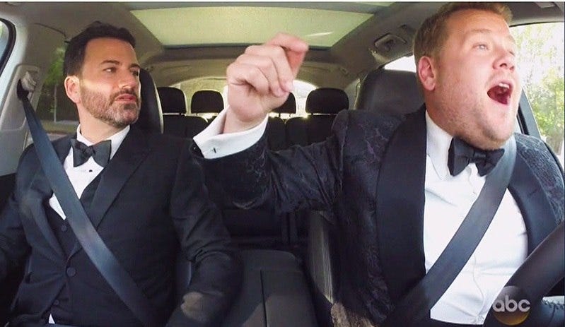 jimmy kimmel car pool karaoke emmys jimmy kimmel car pool karaoke emmys