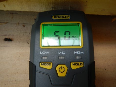 Moisture content of lumber in Kiln #2