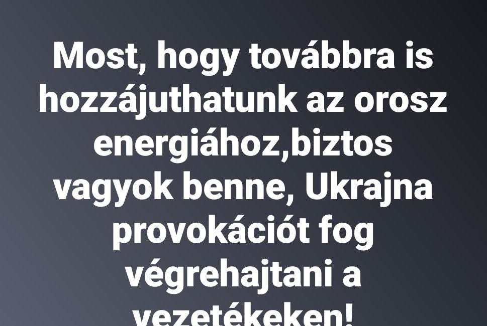 Biztos vagyok benne, Ukrajna provokációt fog végrehajtani a vezetékeken!