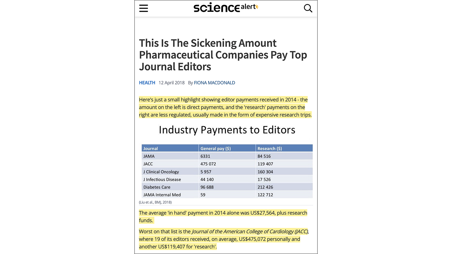 ScienceAlert, “This Is The Sickening Amount Pharmaceutical Companies Pay Top Journal Editors” (12 April 2018)