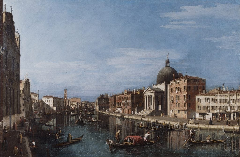 painting of grand canal in dim cool light painting of grand canal in dim cool light