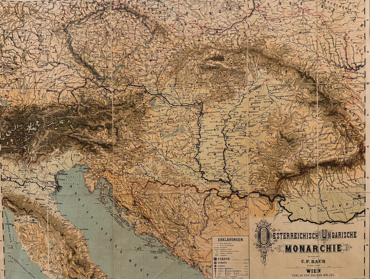 Old map of the Austro-Hungarian empire