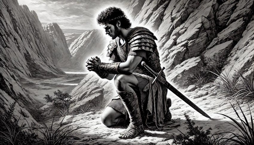 David praying