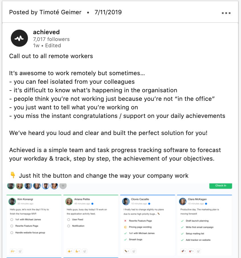 Achieved content sponsored on LinkedIn