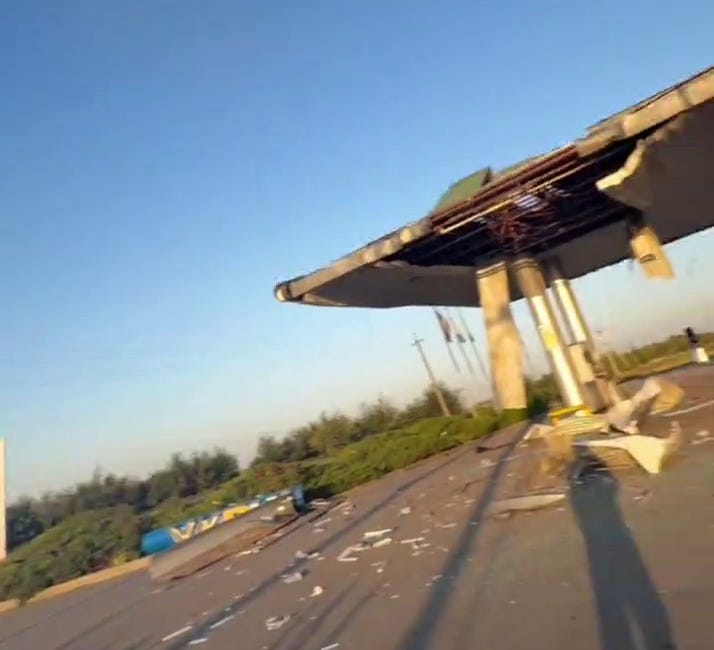 Video Documents Questionable And Ineffectual Drone Attack On Gas/Petrol Station