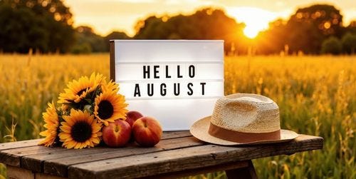 Photo hello august summer vibes and harvest bounty