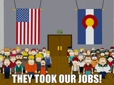 YARN | They took our jobs! | South Park (1997) - S08E07 | Video gifs by quotes | dacf1ca5 | 紗
