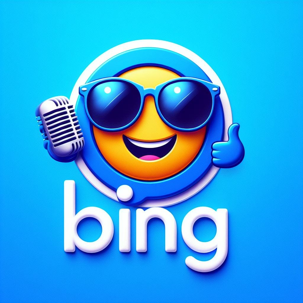 Create cool Bing logo with cool sunglasses 
