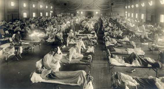 spanish-flu Camp Funston, at Fort Riley, Kansas, during the 1918 Spanish flu pandemic