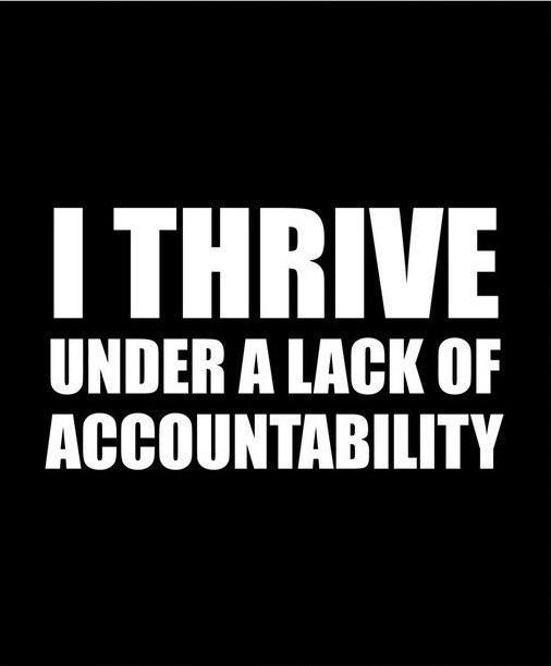I Thrive on the Lack of Accountability | Poster