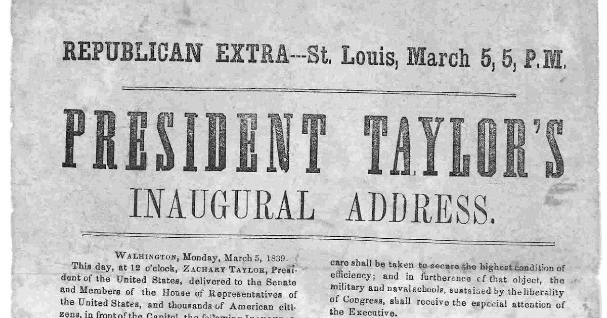 Faith & Freedom Library: Inaugural Address: Gen. Zachary Taylor Faith & Freedom Library: Inaugural Address: Gen. Zachary Taylor
