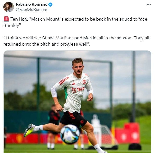 Mason Mount Erik ten Hag Man United Premier League