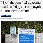 Police, mental health staff, misidentify an 11yo non-speaking autistic child - handcuff her and inject her with anti-psychotics