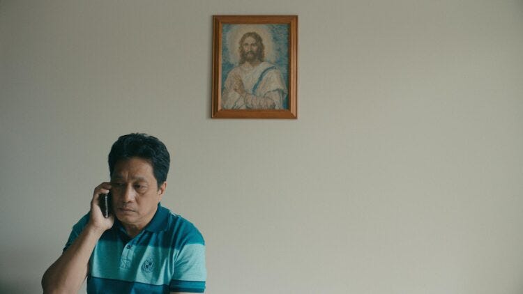 Joshua (Rogelio Bataglas) calls for help in Martin Edralin's Islands | Credit: Film still