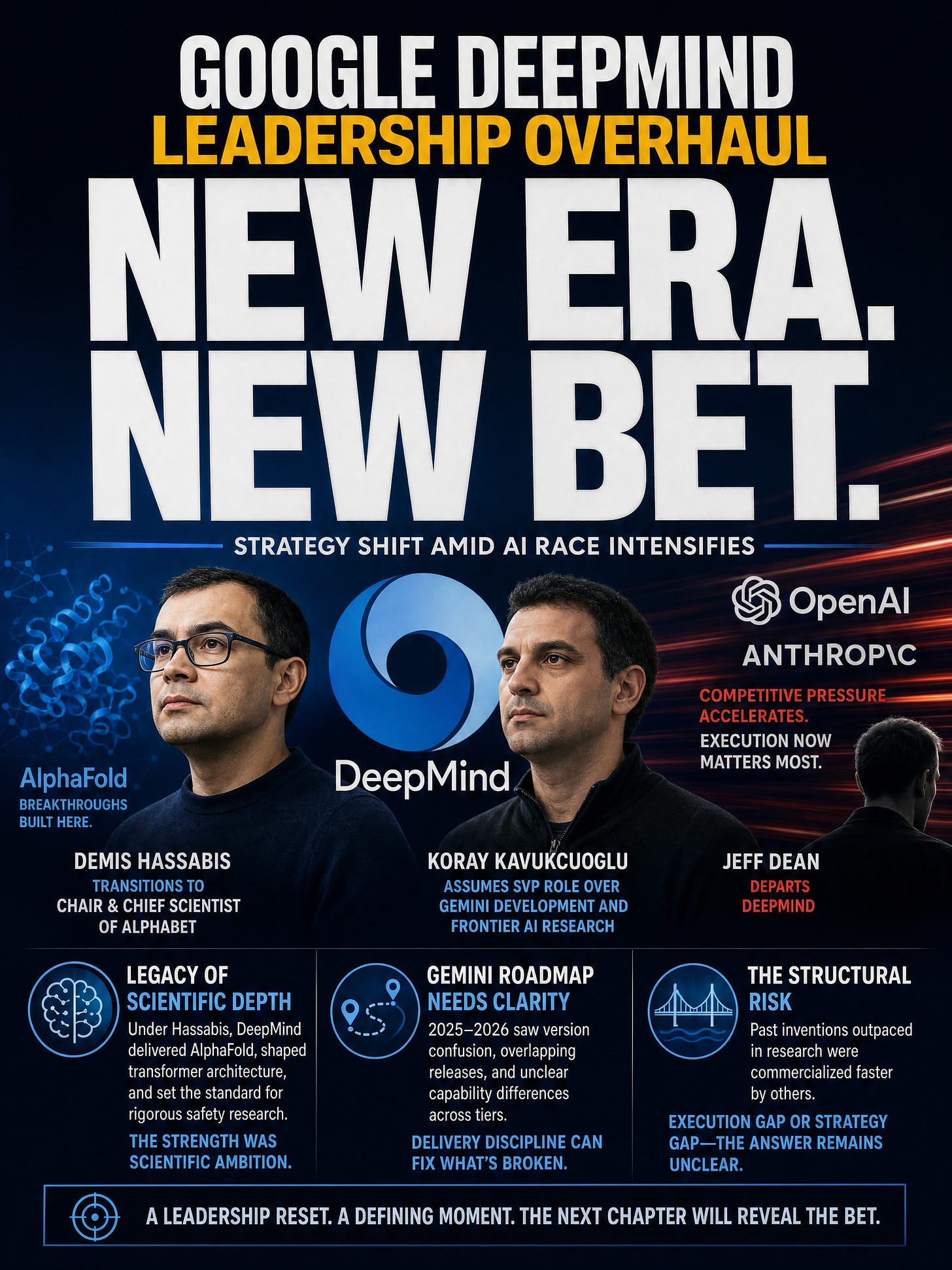 Google DeepMind leadership overhaul: Demis Hassabis steps down as CEO, Jeff  Dean leaves, Koray Kavukcuoglu takes over as SVP of Google DeepMind - Glen  Rhodes