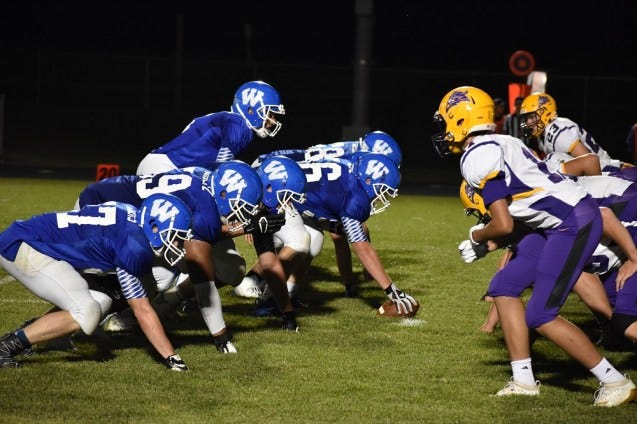 Wrightstown offensive line Wrightstown offensive line