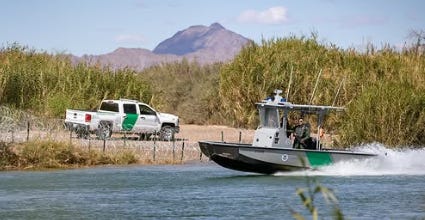US Border Patrol conducting ground & river patrols along the US Border with Mexico US Border Patrol conducting ground & river patrols along the US Border with Mexico