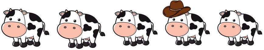 A cartoon cow with a pink nose

Description automatically generated