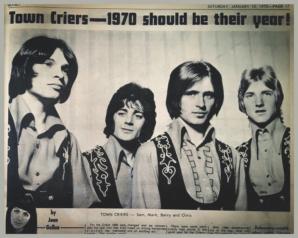 The Town Criers | Music magazines, Male sketch, Pop group