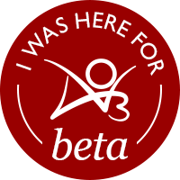 Circular badge with the words 'I was here for beta' with an AO3 logo Circular badge with the words 'I was here for beta' with an AO3 logo
