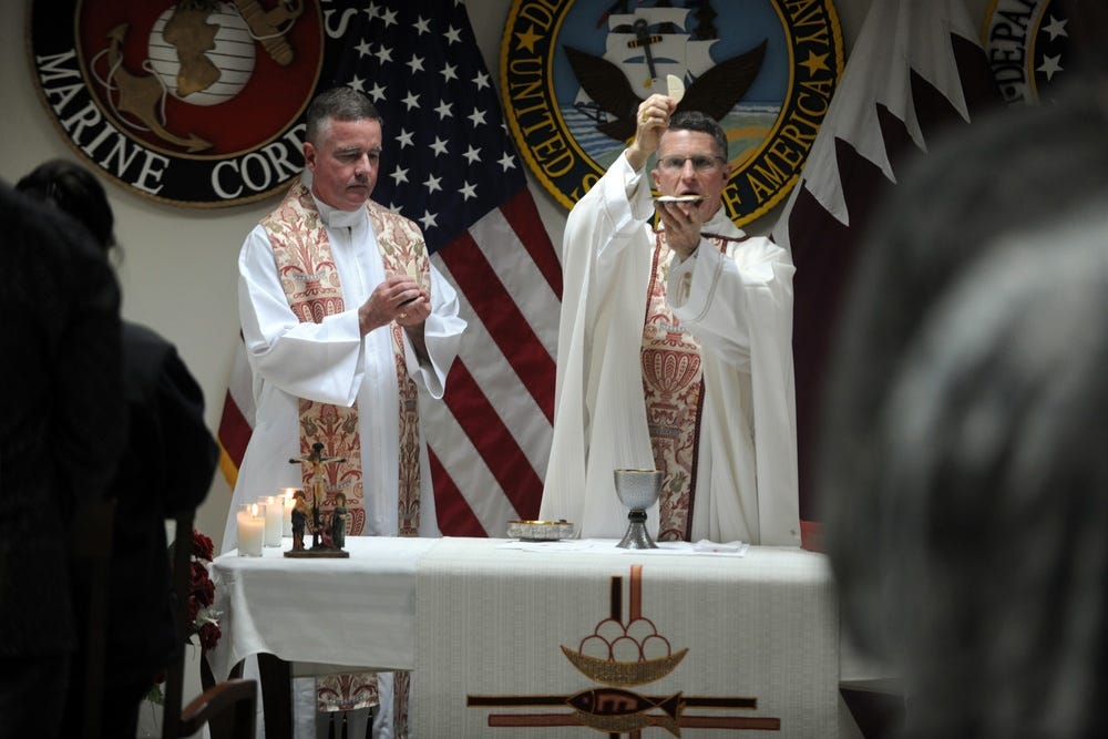 DVIDS - Images - Archbishop of the Military Services, USA, Timothy P. Broglio  celebrates Mass for Area Support Group – Qatar [Image 2 of 2]