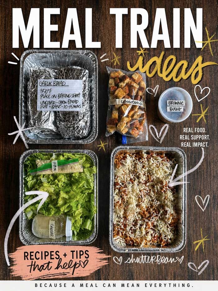 Need meal train ideas? Here are comforting, practical meal train meals that actually help families during busy seasons, postpartum recovery, grief, illness, or hard times. Includes casseroles, soups, breakfast ideas, snacks, freezer meals, healthy meal train ideas, and easy dinners that reheat well. Perfect for new moms, friends in need, or community care planning. From Tracy Benjamin of Shutterbean. Need meal train ideas? Here are comforting, practical meal train meals that actually help families during busy seasons, postpartum recovery, grief, illness, or hard times. Includes casseroles, soups, breakfast ideas, snacks, freezer meals, healthy meal train ideas, and easy dinners that reheat well. Perfect for new moms, friends in need, or community care planning. From Tracy Benjamin of Shutterbean.