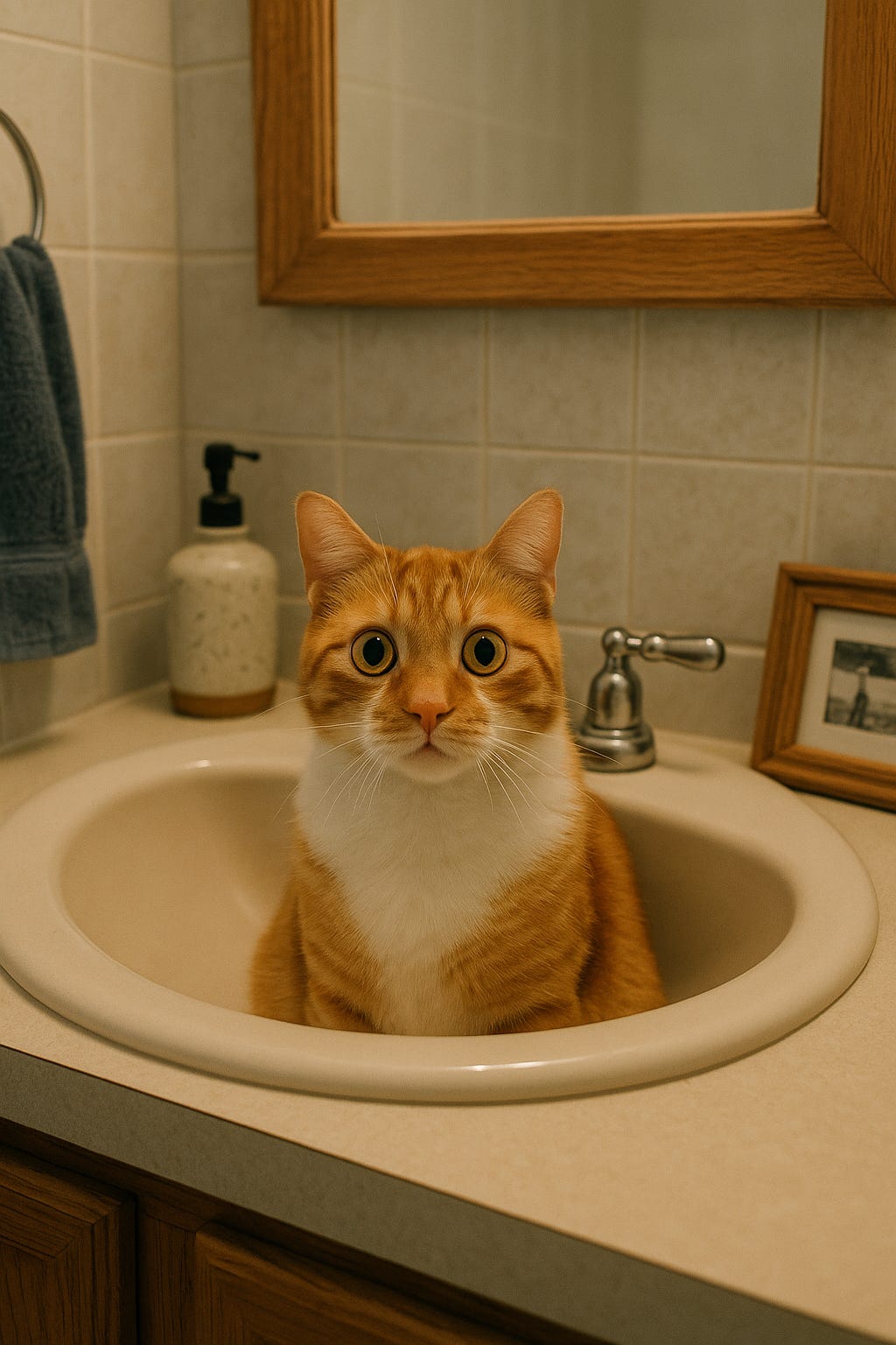 Cat in Bathroom Sink Cat in Bathroom Sink