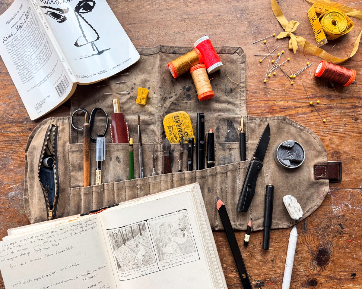 sendak artist roll, peg and awl, journal