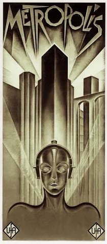 The iconic Art Deco aesthetic of Metropolis, AI generated