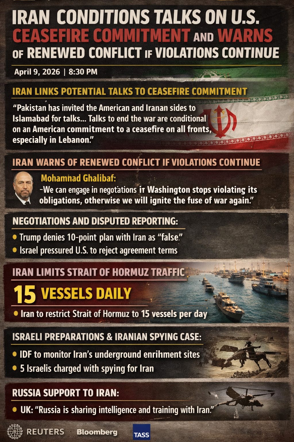 ⚠️ IRAN CONDITIONS TALKS ON U.S. CEASEFIRE COMMITMENT AND WARNS OF ...